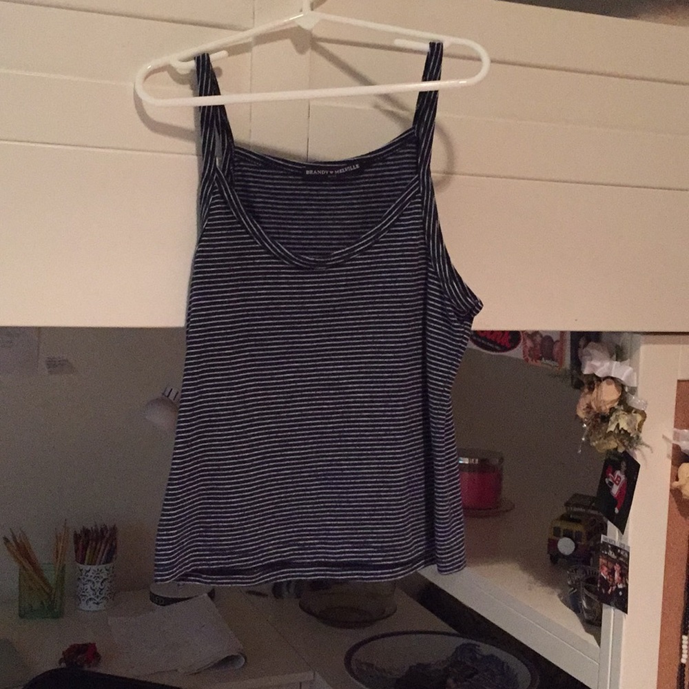 Navy and White Striped Tank